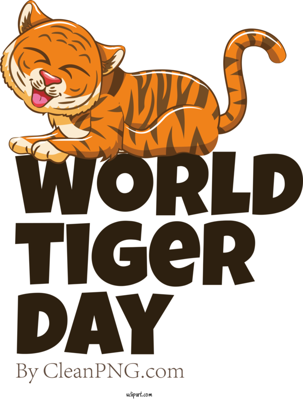 Free Holiday Cat Tiger Small For World Tiger Day Clipart Transparent Background