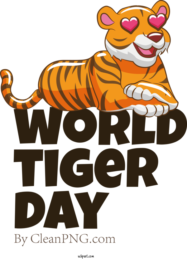 Free Holiday Tiger Cat Cat Like For World Tiger Day Clipart Transparent Background