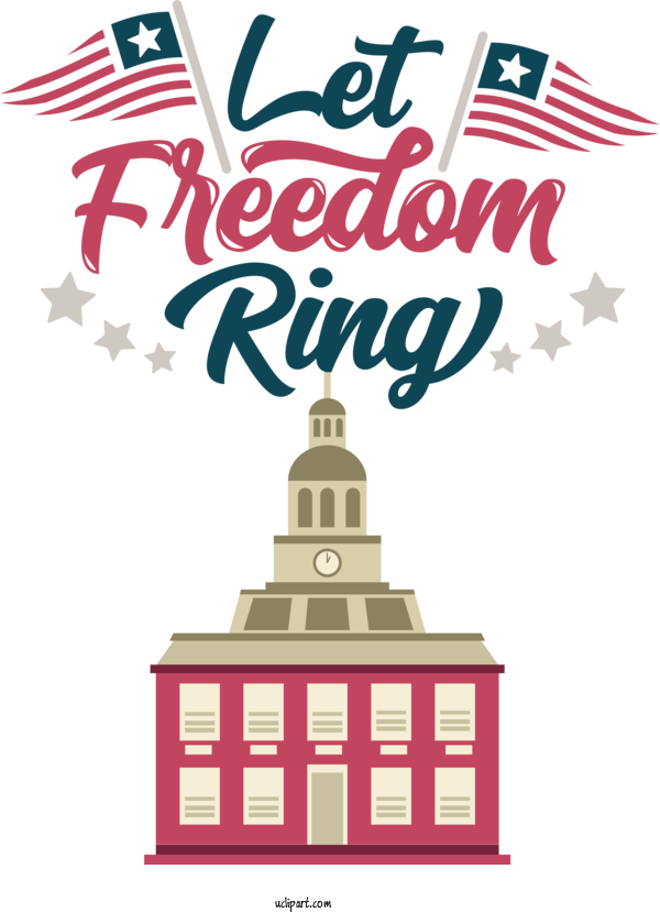Free Holiday Logo Line Pink For Let Freedom Ring Clipart Transparent Background