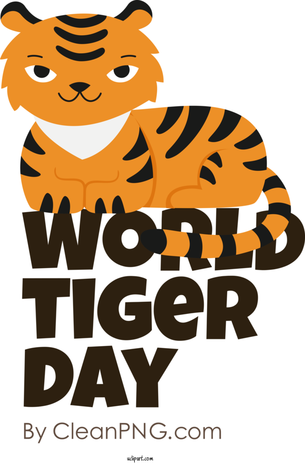 Free Holiday Tiger Cat Dog For World Tiger Day Clipart Transparent Background