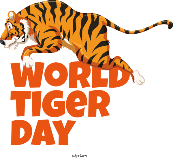 Free Holiday Tiger Cat Logo For World Tiger Day Clipart Transparent Background