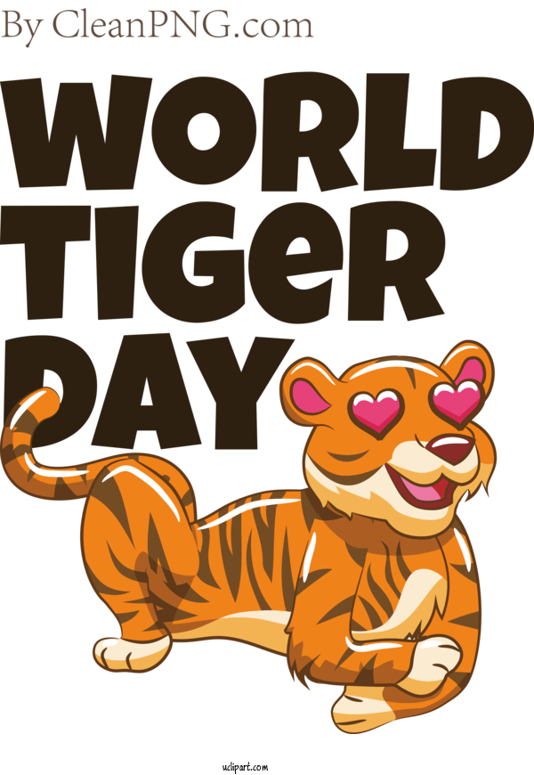 Free Holiday Tiger Human Cat For World Tiger Day Clipart Transparent Background