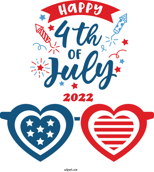 Free Holiday M 095 Line Heart For 4th Of July Clipart Transparent Background