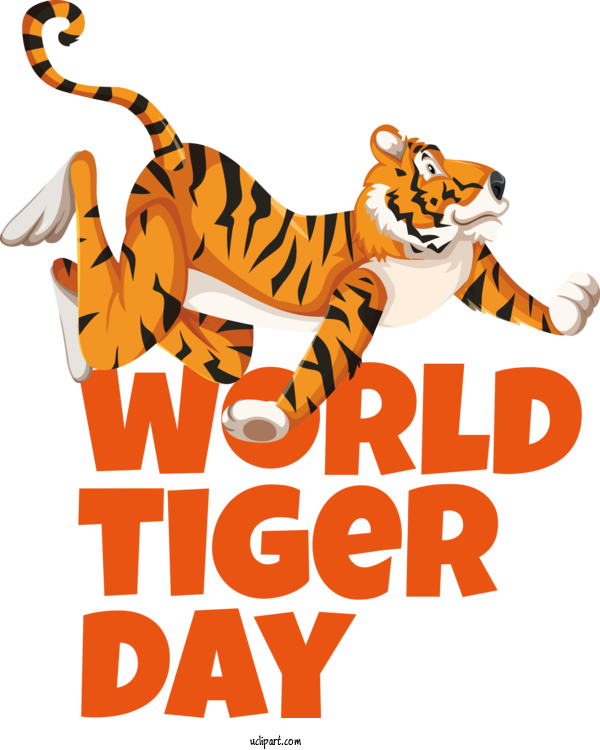 Free Holiday Tiger  Cat For World Tiger Day Clipart Transparent Background