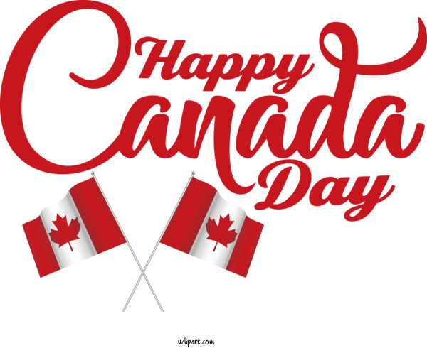 Free Holiday Logo Design Text For Canada Day Clipart Transparent Background