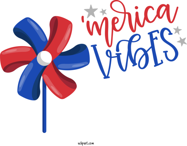 Free Independence Day Logo Flower Design For 4th Of July Clipart Transparent Background