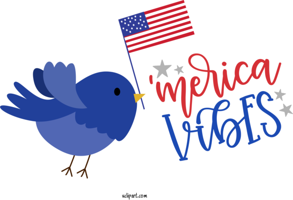 Free Independence Day Birds Cartoon Logo For 4th Of July Clipart Transparent Background