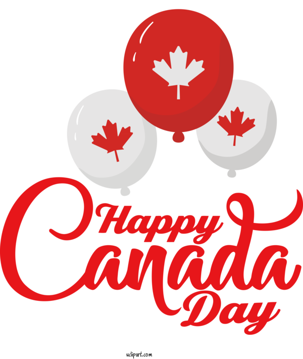 Free Holiday Logo Text Canada For Canada Day Clipart Transparent Background