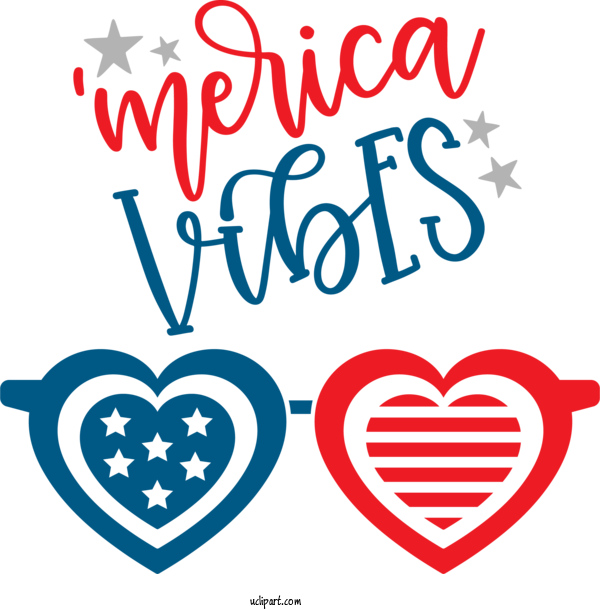 Free Independence Day M 095 Heart Line For 4th Of July Clipart Transparent Background