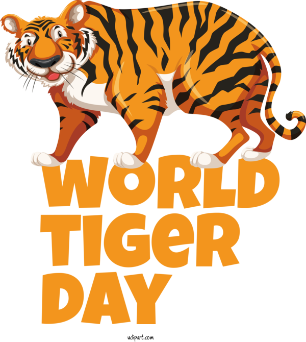 Free Holiday Tiger Cat Small For World Tiger Day Clipart Transparent Background