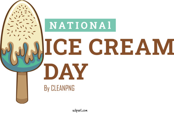 Free Holiday Logo Font Design For Ice Cream Day Clipart Transparent Background