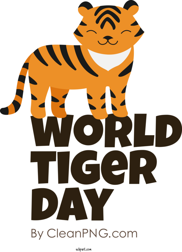 Free Holiday Tiger Human Cat For World Tiger Day Clipart Transparent Background