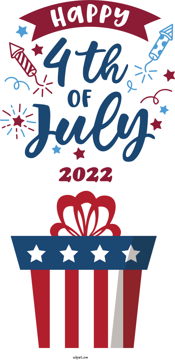 Free Holiday Design Logo Text For 4th Of July Clipart Transparent Background