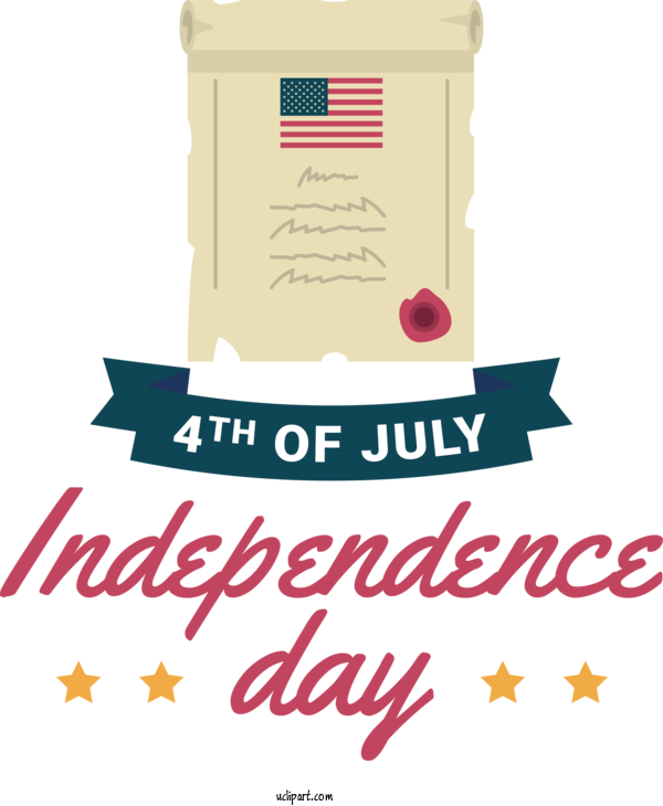 Free Independence Day Logo Star Line For 4th Of July Clipart Transparent Background