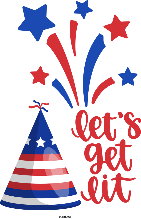 Free Independence Day Drawing Design Party For 4th Of July Clipart Transparent Background