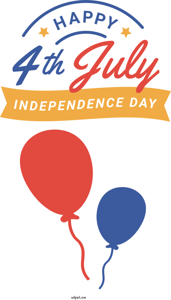 Free Holiday Logo Balloon Design For 4th Of July Clipart Transparent Background