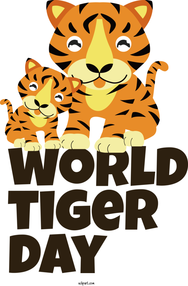 Free Holiday Bengal Tiger Cat Lion For World Tiger Day Clipart Transparent Background
