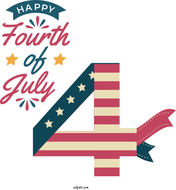 Free Holiday Design Logo Symbol For 4th Of July Clipart Transparent Background