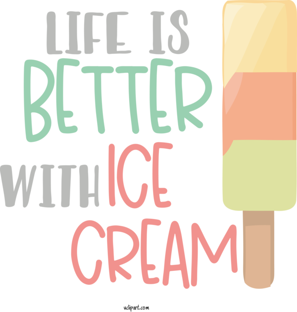 Free Ice Cream Day Design Font Line For Better Ice Cream Clipart Transparent Background