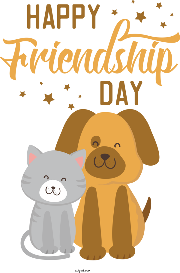 Free Holidays Cat Dog Human For Friendship Day Clipart Transparent Background