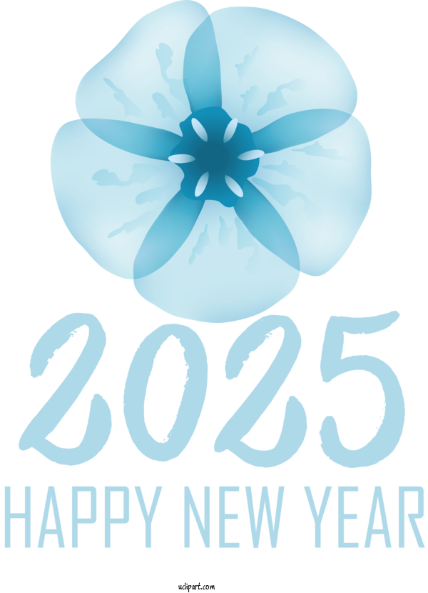 Free Holidays Logo Design Flower For 2025 NEW YEAR Clipart Transparent Background