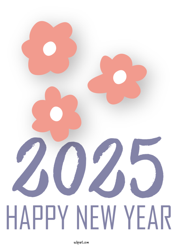 Free Holidays Logo Flower Design For 2025 NEW YEAR Clipart Transparent Background