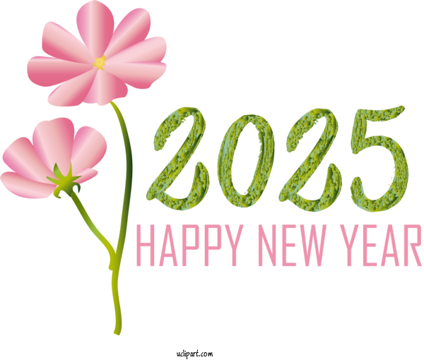 Free Holidays Cut Flowers Floral Design Flower For 2025 NEW YEAR Clipart Transparent Background