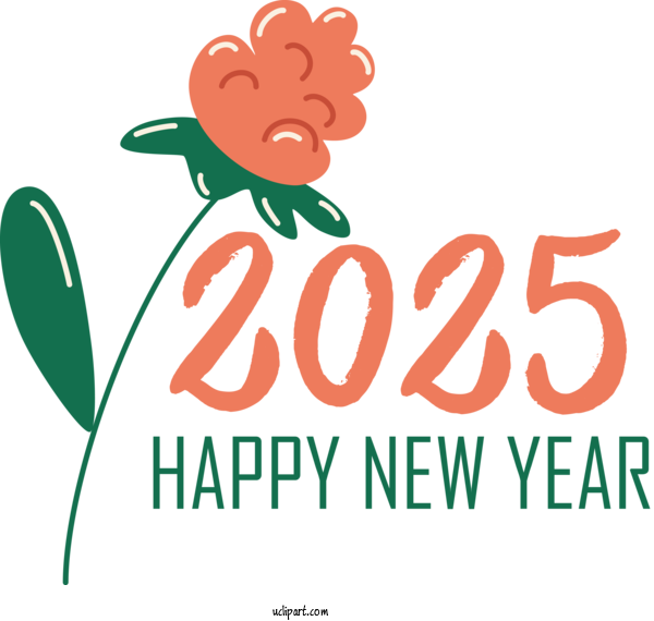 Free Holidays Flower Logo Tree For 2025 NEW YEAR Clipart Transparent Background