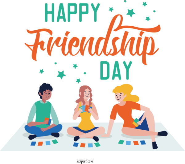 Free Holidays Cartoon Friendship Drawing For Friendship Day Clipart Transparent Background