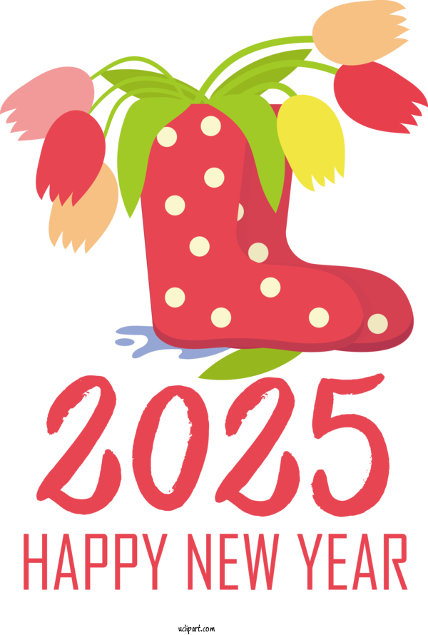 Free Holidays Flower Design Strawberry For 2025 NEW YEAR Clipart Transparent Background