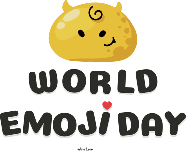 Free Emoji Day Logo Yellow Design For World Emoji Day Clipart Transparent Background