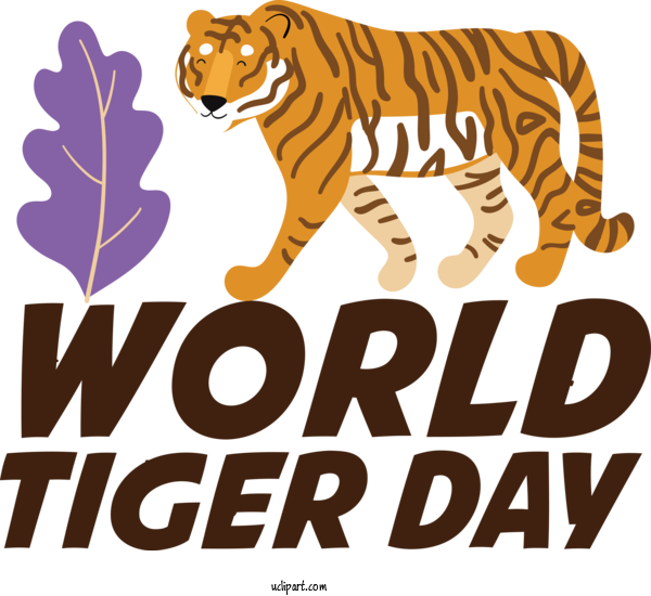 Free Holiday Tiger Cat Cat Like For World Tiger Day Clipart Transparent Background