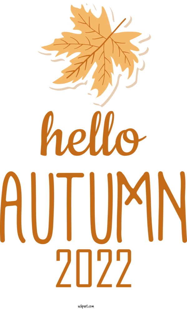 Free Hello Fall Flower Logo Leaf For Hello Autumn Clipart Transparent Background