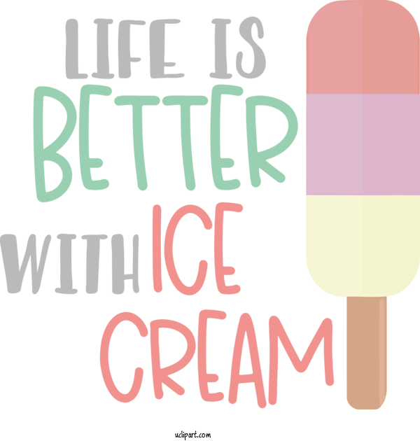 Free Food Design Text Line For Ice Cream Clipart Transparent Background