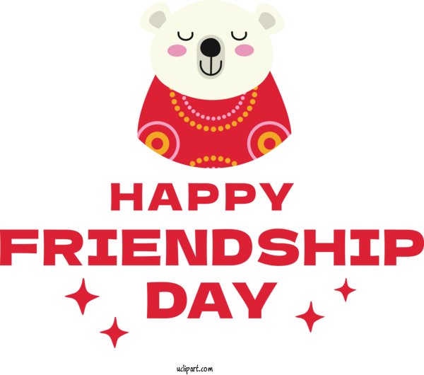 Free Holiday Design Teddy Bear Logo For Friendship Day Clipart Transparent Background