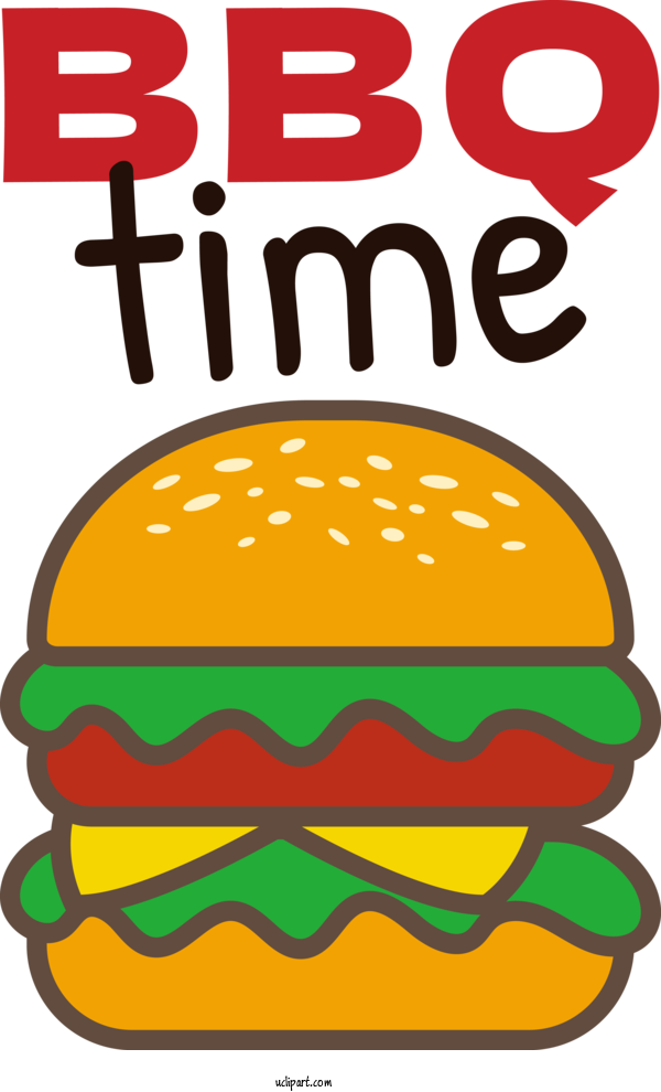 Free Food Junk Food Burger Line For Barbecue Clipart Transparent Background