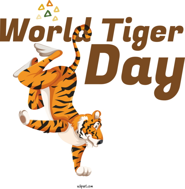 Free Holiday Tiger Cat Cartoon For World Tiger Day Clipart Transparent Background