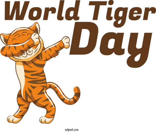 Free Holiday Lion Bengal Tiger Cat For World Tiger Day Clipart Transparent Background