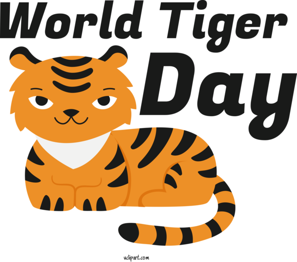Free Holiday Bengal Tiger Cat Lion For World Tiger Day Clipart Transparent Background