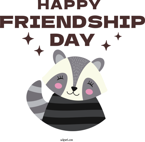 Free Holiday Cat Design Cartoon For Friendship Day Clipart Transparent Background