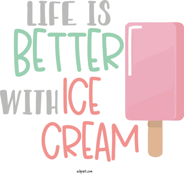 Free Food Design Logo Text For Ice Cream Clipart Transparent Background
