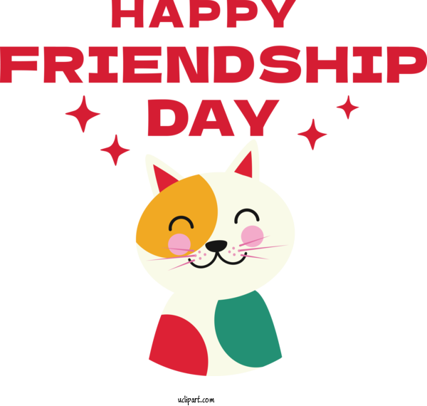 Free Holiday Cat Cat Like Human For Friendship Day Clipart Transparent Background