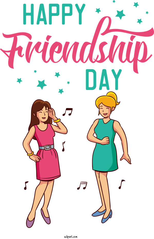 Free Holiday Human Clothing Cartoon For Friendship Day Clipart Transparent Background