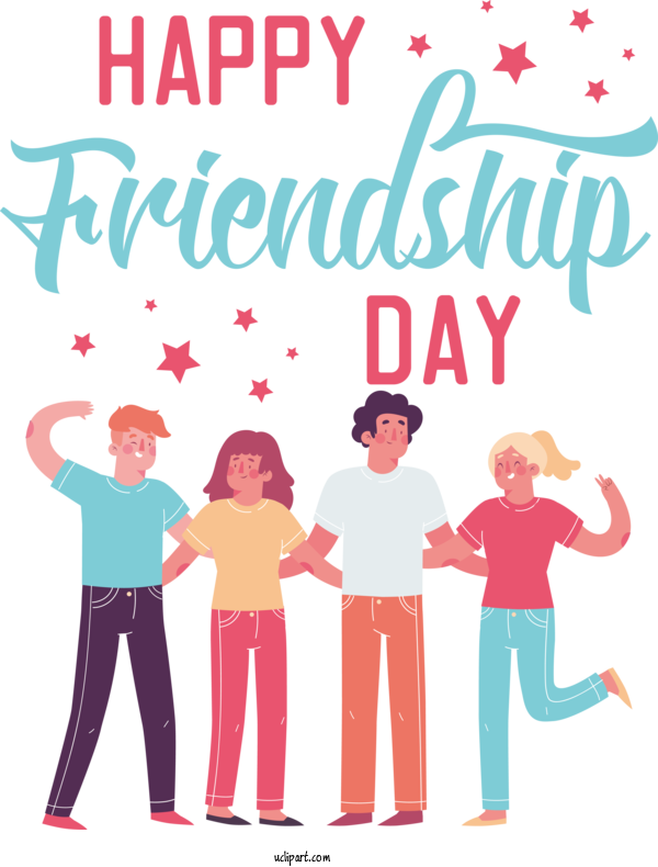 Free Holiday Clothing Cartoon Social Group For Friendship Day Clipart Transparent Background