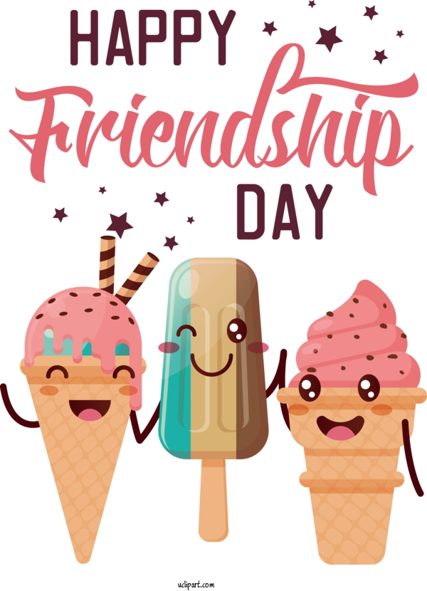 Free Holiday Ice Cream Ice Cream Cone Dairy Product For Friendship Day Clipart Transparent Background