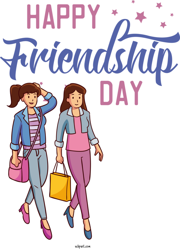 Free Holiday Human Clothing Cartoon For Friendship Day Clipart Transparent Background