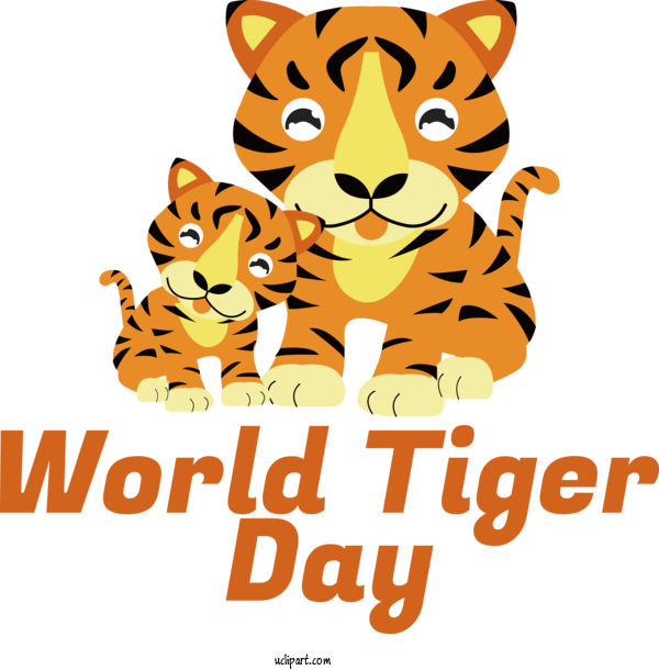 Free Holiday Lion Cat Cartoon For World Tiger Day Clipart Transparent Background
