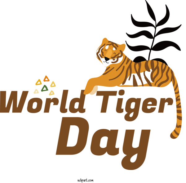 Free Holiday Tiger Cat Cartoon For World Tiger Day Clipart Transparent Background