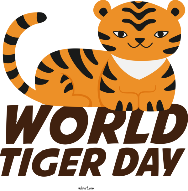 Free Holiday Tiger Cat Small For World Tiger Day Clipart Transparent Background