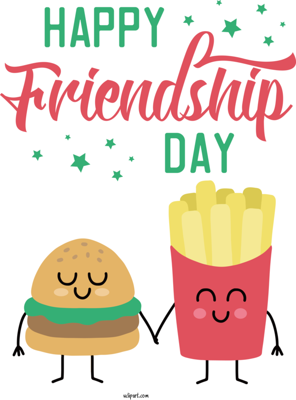 Free Holiday Fast Food Cartoon Line For Friendship Day Clipart Transparent Background